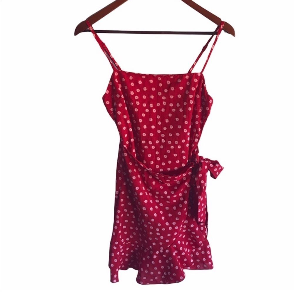 Rumor Red Floral Wrap Dress